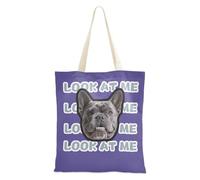 tplaotee Avatar di animali domestici personalizzati in tinta unita blu ardesia scuro su borsa di tela media con immagine personalizzata borsa tote bag da donna ToteBags Bulk per amico tinta unita