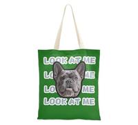 tplaotee Avatar di animali domestici personalizzati in tinta unita verde scuro su borsa di tela tote borse di tela con foto personalizzate con manici Borse di tela di tela Bulk per amico Plain