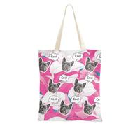 tplaotee Avatar di animali domestici personalizzati su borsa di tela tote bag di tela per le donne borse di tela all'ingrosso per le amiche femminili spazi vuoti chic vintage calla Lily rosa caldo e