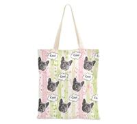 tplaotee Avatar di animali domestici personalizzati su borse di tela all'ingrosso borse di tela Bulk Tote Bag Bulk per insegnanti Pianura rosa verde motivo a strisce fiori