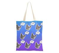tplaotee Avatar di animali domestici personalizzati su borse di tela da donna Tote Bag Borse di tela Bulk per le donne Lavoro spazi vuoti viola scuro sfumato