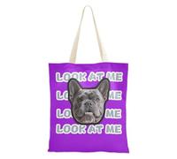 tplaotee Avatar di animali domestici personalizzati viola scuro tinta unita pura su borsa tote tela tela foto personalizzata borse di tela Bulk Tote Bulk per amici spazi vuoti