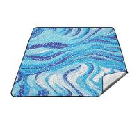tplaotee Azzurro Onda Fiocco di Neve Impermeabile Picnic Accessori Grande Festa Resistente alla Sabbia Coperta da Spiaggia per Outdoorsy Donne Coppie Regalo manta para picnic extra