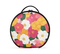 tplaotee Beauty Spring Flowers Colorful Makeup Bags con scomparti e maniglia cerniera Make Up Borse per le donne con divisori regolabili 11 IN