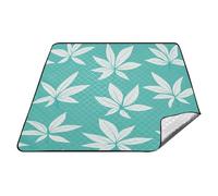 tplaotee Bianco Foglie Teal Impermeabile Spiaggia Essentials Portatile Prato Picnic Coperte Grande per Adulti Primavera Regali tapete para picnic parque