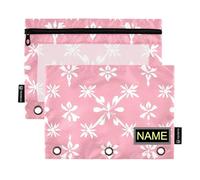 tplaotee bianco vintage fiori pesca raccoglitore matita con finestra trasparente personalizzare colore matita caso in colori assortiti astuccio 3 per scuola, ufficio e casa multicolore 2 PCS