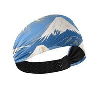 tplaotee Blu e Bianco Monte Fuji Giapponese Traspirante Panno Fasce per le donne Fasce elastiche per il sudore per Palestra Ciclismo Calcio Pallavolo