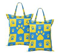 tplaotee blu e giallo stampa zampa Sporco Sacchetto di vestiti Impermeabile Bagnato Dry Borse Per Allenamento Yoga 2Pcs Sporco Vestiti Sacchetto Per Viaggiare Con Maniglia
