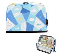 tplaotee Blu Forme Geometriche Nuvola Matita Scatola Grande Capacità Make Up Borse Con Cerniera Scrivania Organizer per Ragazze Preppy School cartera para lapices escolares de nina