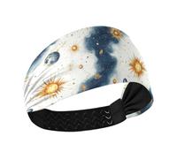 tplaotee Blu-oro Astrological Planet fasce antiscivolo per capelli da donna capelli elastici per atletica sport yoga tennis lavaggio viso