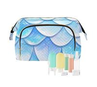 tplaotee Blue Dragon Scales Shimmering Bagno Storage Bag Essentials Makeup Period Bag per trucco, Scaglie di drago blu luccicanti, 1 size
