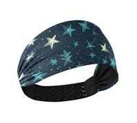 tplaotee Blue Stars Astratto Nero Modello Raffreddamento ampie fasce per le donne Fascia elastica per il sudore per Corsa Corsa Tennis Pallavolo