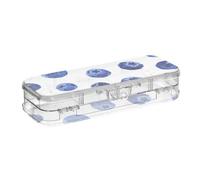 tplaotee Blueberry Star - Astuccio in plastica trasparente a doppio strato, per la scuola, con chiusura a scatto e coperchio