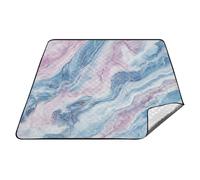 tplaotee Blush e Azzurro Texture Marmo Impermeabile Cestino da Picnic Grande Interno Campo Tappeto per Outdoorsy Donne Concerto Coperta manta de picnic