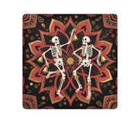 tplaotee Boho mandala fiore e scheletro umano Magico Cosmetico Borsa Panno Gioielli Organizzatore Avvolgere Lente Fotocamera Panno Wrapper Trucco Per Le Donne Dimensioni 55,1 x 55,1 cm