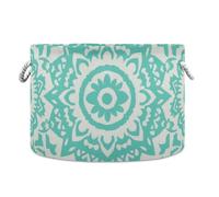 tplaotee Boho menta verde vintage fiori cesto portaoggetti pieghevole e impermeabile contenitori cestini con manico robusto roba Decoraciones bidoni per camera lavanderia biancheria da letto