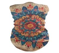 tplaotee Boho Retro Mandala Pavone Pattern Quattro stagioni Protezione UV raffreddamento scaldacollo leggero Maschere per lo sport Escursionismo Abbigliamento quotidiano
