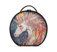 tplaotee Boho unicorns Cosmetic Bag Verticale Free-Standing elegante Makeup Bags per le donne con divisori regolabili 11 IN