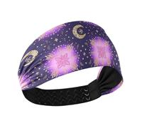 tplaotee Boho Viola Mistero Luna antiscivolo comode fasce per le donne Elastiche per la testa fasce per il sudore per le donne per allenamenti Atletica Sport tennis tennis