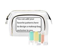 tplaotee Borsa bianca per le donne personalizza la borsa impermeabile della moneta delle donne per il kit di viaggio, bianco, 1 size