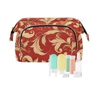 tplaotee Borsa cosmetica da viaggio con motivo a vite in oro rosso borsa impermeabile portamonete da donna per grande capacità, Oro rosso con motivo a vite, 1 size