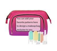 tplaotee Borsa cosmetica da viaggio di grande capacità di sfumatura viola rossa personalizza i gioielli impermeabili per gli organizzatori delle chiavi della carta, Gradiente rosso viola, 1 size