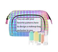 tplaotee Borsa cosmetica misteriosa colorata arcobaleno a pois personalizza la borsa per il periodo di trucco essenziale per il viaggio degli articoli da toel, pois arcobaleno colorato mistero, 1 size