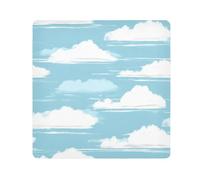 tplaotee Borsa da viaggio autoadesiva con motivo a righe blu cielo e bianco puro, motivo doodle art, borsa da viaggio in tessuto, organizer per obiettivo della fotocamera, dimensioni 55,1 x 55,1 cm