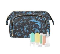 tplaotee Borsa da viaggio impermeabile con motivo a vite turchese di grande capacità per il trucco da viaggio, Turchese motivo vite, 1 size