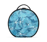 tplaotee Borsa da viaggio verticale autoportante con foglie di geranio ciano, borse per il trucco da donna con divisori regolabili 27,9 cm