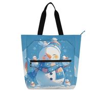 tplaotee Borsa decorativa per libri per bambini per ragazzi ragazze donne, divertente cartone animato pupazzo di neve 4 luglio giorno dell'indipendenza borse impermeabili borsa della spesa con