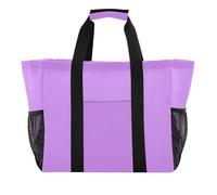 tplaotee Borsa di totalizzatore pieghevole riutilizzabile delle borse della spesa di utilità viola chiaro per la spiaggia con i compartimenti con le maniglie Tote Bag per l'automobile