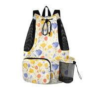 tplaotee Borse con coulisse per uomo donna borsa da palestra sportiva con tasche Cinch Sacchi impermeabili delicato cartone animato fiore colore brillante