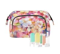 tplaotee Borse cosmetiche della chiusura lampo delle borse di trucco di viaggio dei fiori variopinti vivi per la borsa, fiori multicolore vividi, 1 size