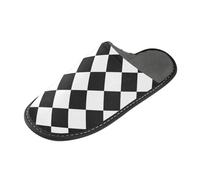tplaotee Buffalo Plaid Bianco Nero Donna Pantofole Indoor Outdoor Womens Pantofole con Memory Foam per Casa Camera da Letto