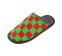 tplaotee Buffalo Plaid Check Rosso Lime Verde Donne Pantofole Scarpe da Casa per Donna Indoor con Memory Foam per Casa Camera da Letto
