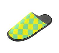 tplaotee Buffalo Plaid Giallo Ciano Pantofole da Donna Indoor House Pantofole per le donne con Memory Foam per la casa, camera da letto