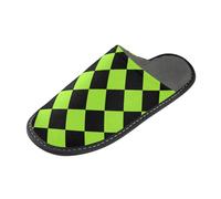 tplaotee Buffalo Plaid Giallo Verde Nero Donna Pantofola Donna Indoor Slipper con Memory Foam Per Casa Camera Da Letto, Plaid Buffalo Giallo Verde Nero, 38/39 EU