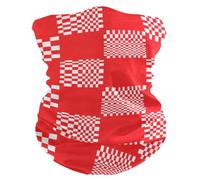 tplaotee Buffalo Plaid Multi Check Rosso Bianco Caldo/Freddo Scaldacollo a prova di vento per le donne Maschera per il viso in tessuto elastico per gli uomini per Corsa Caccia Moto