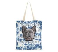 tplaotee Bulloni fulmini Avatar di animali domestici personalizzati blu bianchi su borse di totalizzatore borsa di tela con foto personalizzata con tasche borse di totalizzatore sfuse per le donne