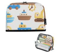 tplaotee Carino Cartoon Colorful Navi e Auto Matita Borse Grande Capacità Sacchetto Cosmetico In Piedi Cancelleria Organizzatore per Cosmetici Preppy bolso para herramientas