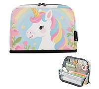 tplaotee Carino Cartoon unicorni Matita Organizzatore Grande Capacità Penna Caso Cosmetico Con Cerniera Cancelleria Bag per Uomo Ufficio cartera para lapices escolares de nina