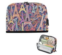 tplaotee Carino Torre Eiffel Colore Cartone Animato Astuccio Organizzatore Grande Capacità Penna Matita Astuccio Ampia Apertura Borsa Multiuso per Preppy School Must Haves bolsa para herramientas