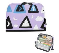 tplaotee Carino Triangolo Viola Astuccio Organizzatore Grande Capacità Penna Caso Ampia Apertura Moneta per Ragazzi Scuola Fornitura Lapiceras para adolescenti