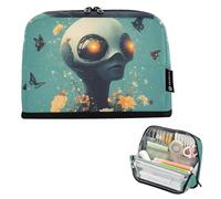 tplaotee Cartone animato Aliens Science - Fiction e Fantasy Style Pencil Box Grande Capacità Trucco Borse Portatile Cancelleria Penna Borsa per Preppy School cartuchera para ninos
