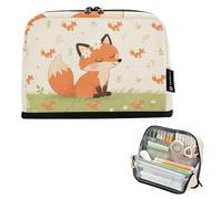 tplaotee Cartone animato Carino Fox Matita Box Grande Capacità Sacchetto Cosmetico Con Vano Caso Matita Titolare per Uomo Forniture scolastiche estuches para el colegio