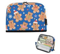 tplaotee Cartone animato Carino Marrone Buon Natale Orso Matita Organizer Caso Grande Capacità Trucco Sacchetti Leggero Multiuso Sacchetto per Insegnante Cosmetici cartuchera escolar para ninas