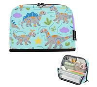 tplaotee Cartone animato dinosauro meccanico blu matita titolare caso grande capacità Make Up Bag Grande organizzatore scatola per le donne materiali scolastici escolares para nina