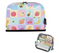 tplaotee Cartone animato Frutta Ape Matita Box Grande Capacità Penna Caso Cosmetico Morbido Multiuso Sacchetto per I Bambini Forniture Scuole Superiore estuche para lapices nina