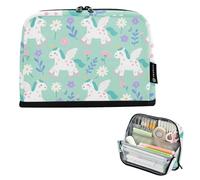tplaotee Cartone animato unicorni menta verde matita borsa grande capacità make up borse grande capacità caso matita titolare per le donne materiale scuola superiore escolares para nina
